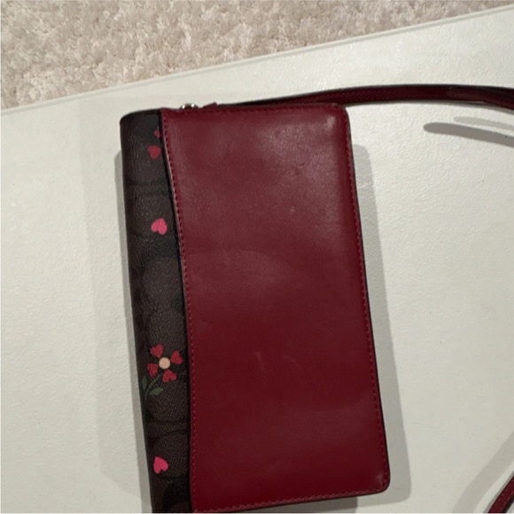 Coach Brown and Pink Floral Crossbody Bag - Picture 3 of 7